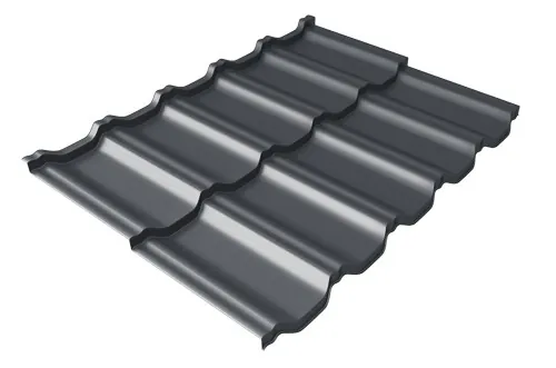 Металлочерепица модульная Квинта Uno Grand Line c 3D резом 0,5 Rooftop Matte RAL 7024 мокрый асфальт купить в Волжском