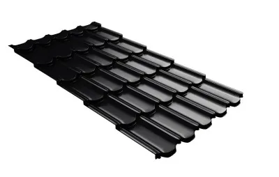 Металлочерепица квинта плюс с 3D резом 0,5 PurLite Мatt RAL 9005 черный