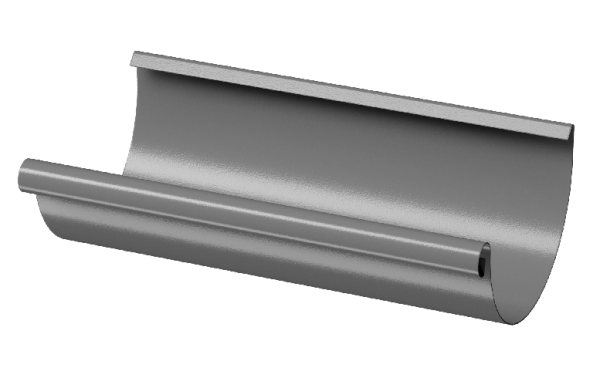 Желоб полукруглый D125 3 м Döcke STAL PREMIUM Графит, (RAL 7024) купить в Волжском