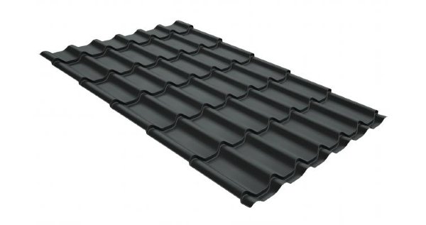 Металлочерепица классик GL 0,5 GreenCoat Pural Matt RR 23 темно-серый (RAL 7024 мокрый асфальт) купить в Волжском