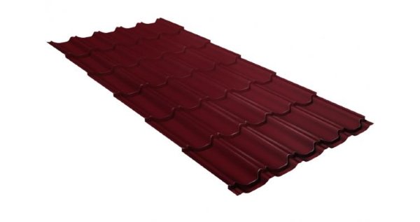 Металлочерепица квинта плюс GL 0,5 Satin RAL 3005 красное вино купить в Волжском