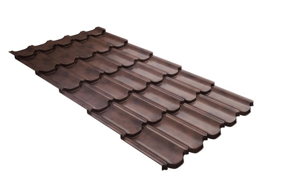 Металлочерепица квинта плюс с  3D резом 0,45 Safari Twincolor Brown купить в Волжском