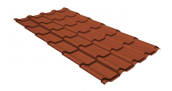Металлочерепица камея GL 0,5 GreenCoat Pural RR 750 кирпично-красный (RAL 8004 терракота) купить в Волжском