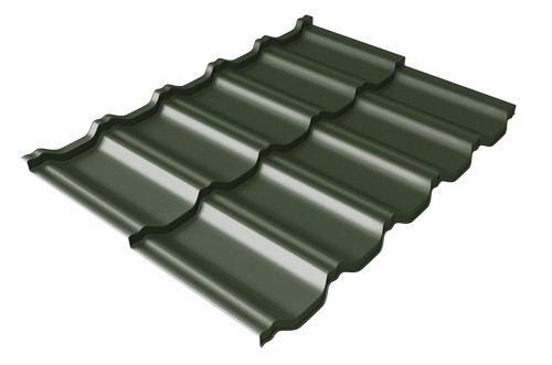 Металлочерепица модульная Квинта Uno Grand Line c 3D резом 0,5 GreenСoat Pural RR 11 темно-зеленый (RAL 6020 хромовая зелень) купить в Волжском