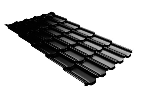 Металлочерепица квинта плюс с 3D резом 0,5 GreenСoat Pural Matt RR 33 черный (RAL 9005 черный) купить в Волжском