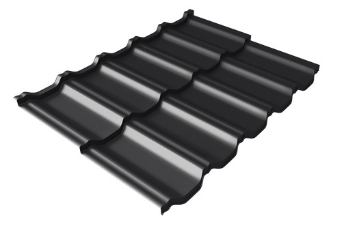 Металлочерепица модульная Квинта Uno Grand Line c 3D резом 0,5 Quarzit lite RAL 9005 черный купить в Волжском