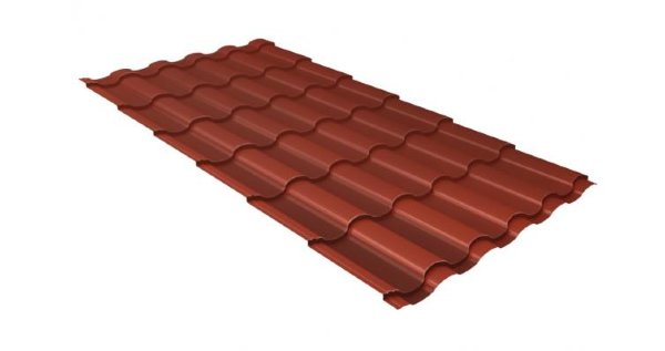 Металлочерепица кредо GL 0,5 Velur20 RAL 8004 терракота купить в Волжском