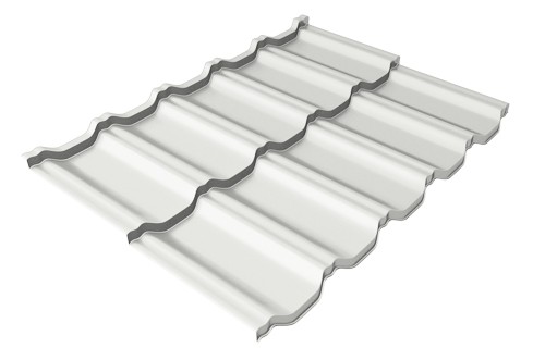 Металлочерепица модульная Квинта Uno Grand Line c 3D резом 0,5 Satin RAL 9003 сигнальный белый купить в Волжском