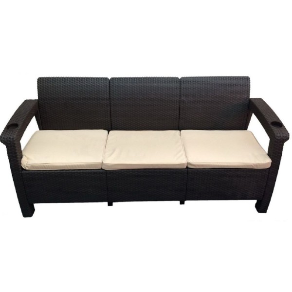 Трёхместный диван  Yalta Sofa 3 Seat венге купить в Волжском