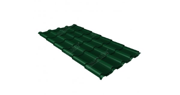 Металлочерепица камея 0,5 Satin RAL 6005 зеленый мох купить в Волжском