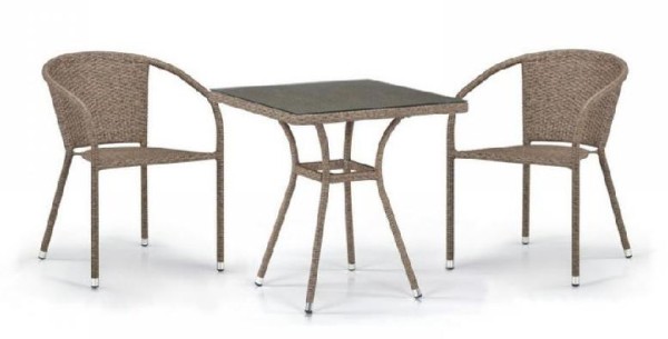 Комплект плетеной мебели AFINA из иск. ротанга T282BNT/Y137C-W56 Light Brown 2Pcs купить в Волжском