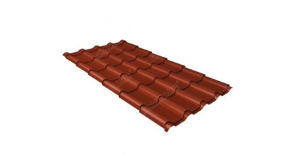 Металлочерепица камея 0,5 Satin RAL 8004 терракота купить в Волжском