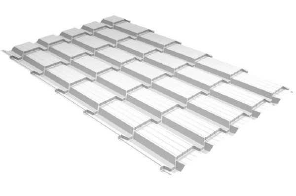 Металлочерепица GL квадро профи 0,5 Satin RAL 9003 сигнальный белый купить в Волжском