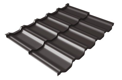 Металлочерепица модульная Квинта Uno Grand Line c 3D резом 0,5 Satin Мatt RR 32 темно-коричневый купить в Волжском