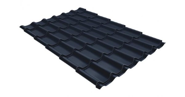 Металлочерепица классик 0,5 Satin RAL 7024 мокрый асфальт купить в Волжском