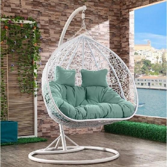 Кресло Подвесное из искусственного ротанга AFM-109A White/Green купить в Волжском