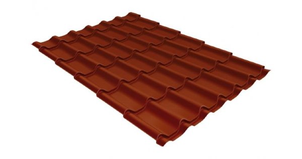 Металлочерепица классик 0,5 Satin RAL 8004 терракота купить в Волжском