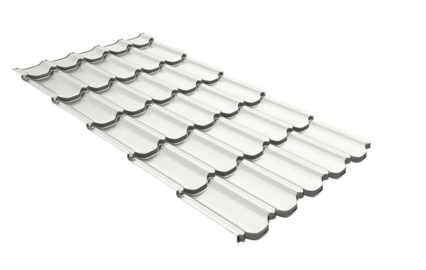 Металлочерепица квинта плюс с 3D резом 0,5 Satin RAL 9003 сигнальный белый купить в Волжском