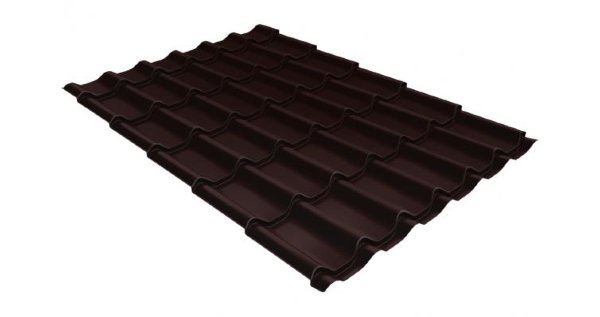 Металлочерепица классик 0,5 Satin RAL 8017 шоколад купить в Волжском